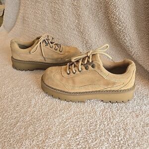 Lower East Side Leather Chunky Lace-up Shoes Y2K 90's Vibes Brown Women's Size 7